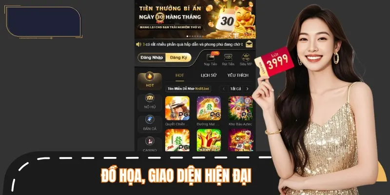 Giao diện NN88 gây ấn tượng bởi hiện đại, tối tân