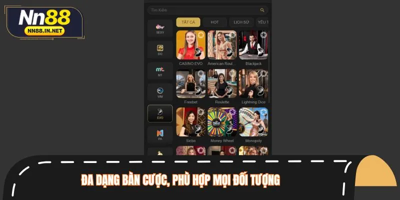 Hệ thống cung cấp hàng trăm bàn chơi khác nhau với mức thưởng hậu hĩnh